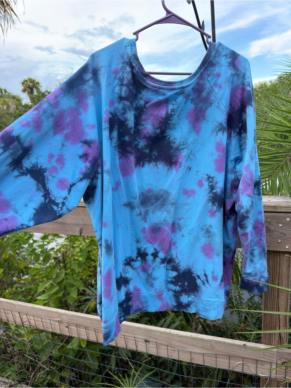 torrid Blue, Purple & Black Tie-Dye Crewneck Sweatshirt - Picture 3 of 3
